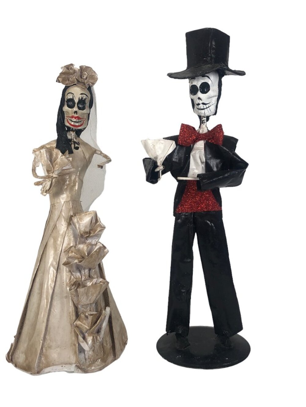 Paper Mache Day Of The Dead Wedding Couple Bride Groom Dia De Los Muertos Mexico